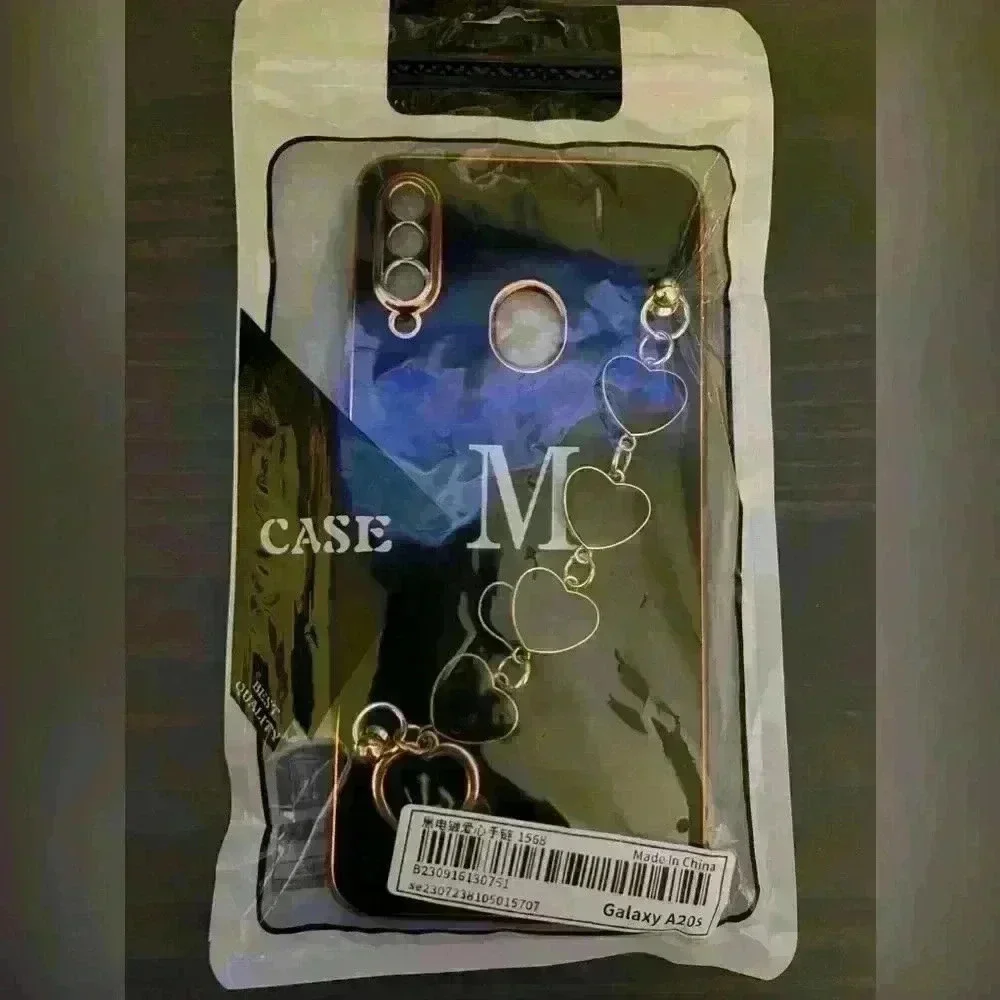Letter Graphic Phone Case With Hand Strap Galaxy A20s New